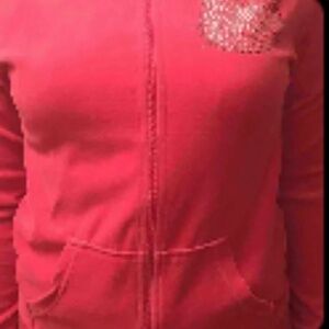 Hello Kitty Pink Velour Zip Up Hoodie